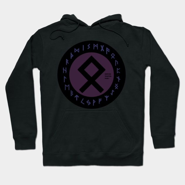 Purple Othala Futhark Rune Symbol Hoodie by DepicSpirit